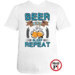 Sörös póló eat sleep repeat fehér