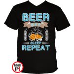Sörös póló eat sleep repeat fekete