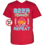 Sörös póló eat sleep repeat piros