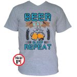 Sörös póló eat sleep repeat szürke