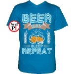 Sörös póló eat sleep repeat vkék