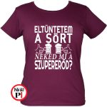sörös póló eltüntetem női burgundi