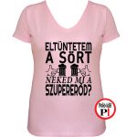 sörös póló eltüntetem női pink