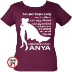 szuper anya póló burgundi