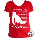 szuper anya póló piros