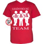 team legénybúcsú póló férfi piros