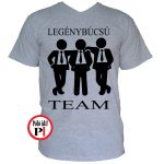 team legénybúcsú póló férfi szürke