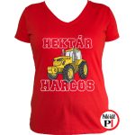 traktoros póló hektár harcos piros