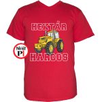 traktoros póló hektár harcos piros
