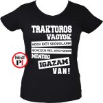 Traktoros póló igazam van női fekete