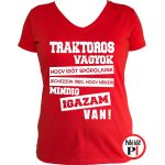 Traktoros póló igazam van női piros