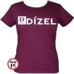 vicces autós dízel póló női burgundi