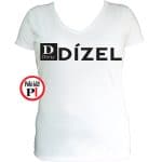 vicces autós dízel póló női fehér