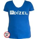 vicces autós dízel póló női kék