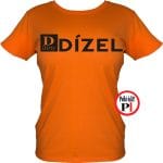vicces autós dízel póló női narancs
