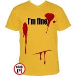 vicces póló I'm fine férfi citrom