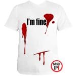 vicces póló I'm fine férfi fehér