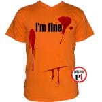 vicces póló I'm fine férfi narancs