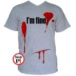 vicces póló I'm fine férfi szürke