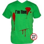 vicces póló I'm fine férfi zöld