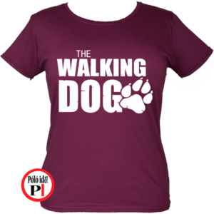 walking dog kutyás póló burgundi