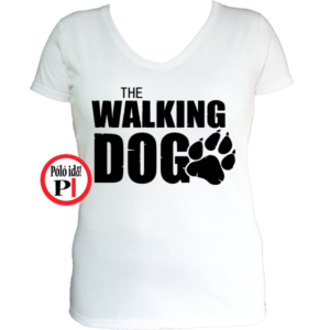 walking dog kutyás póló fehér